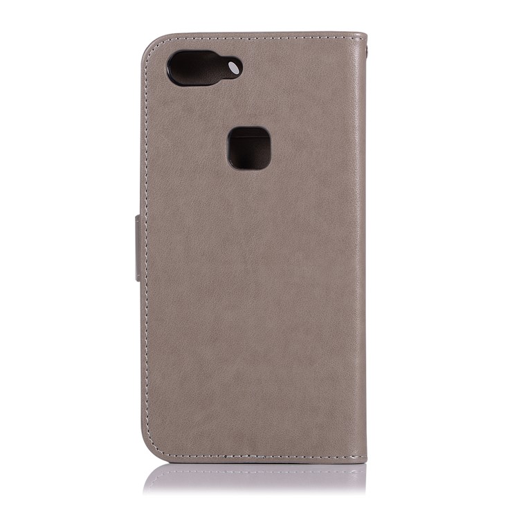 Imprint Owl Dream Catcher Wallet Stand Leather Cover for vivo X20 - Grey-3