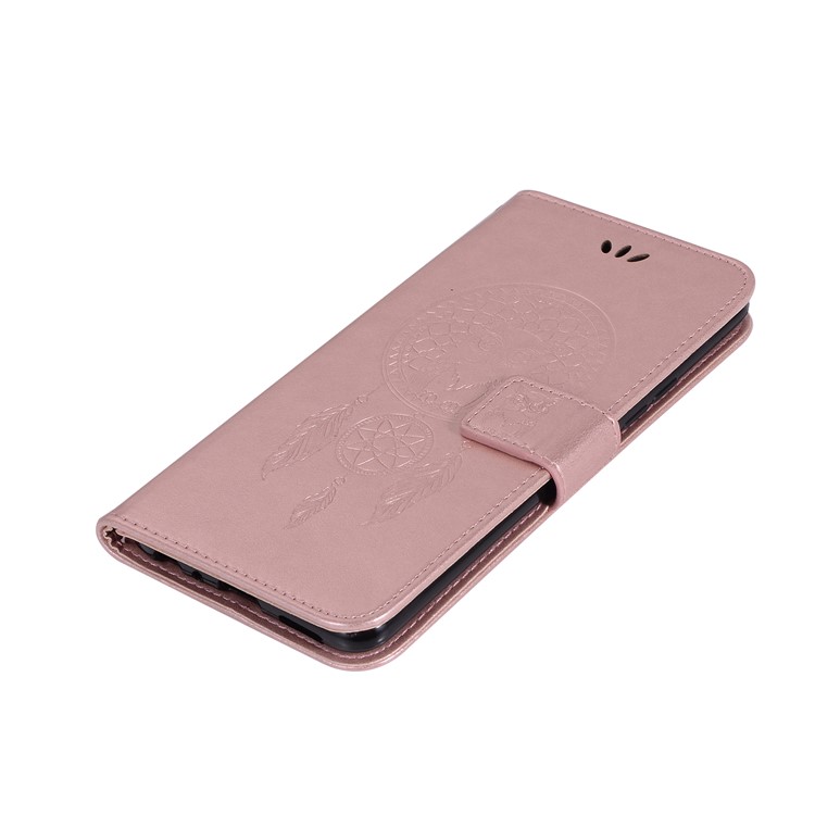 Imprint Owl Dream Catcher Wallet Stand Leather Shell for vivo X20 - Rose Gold-7