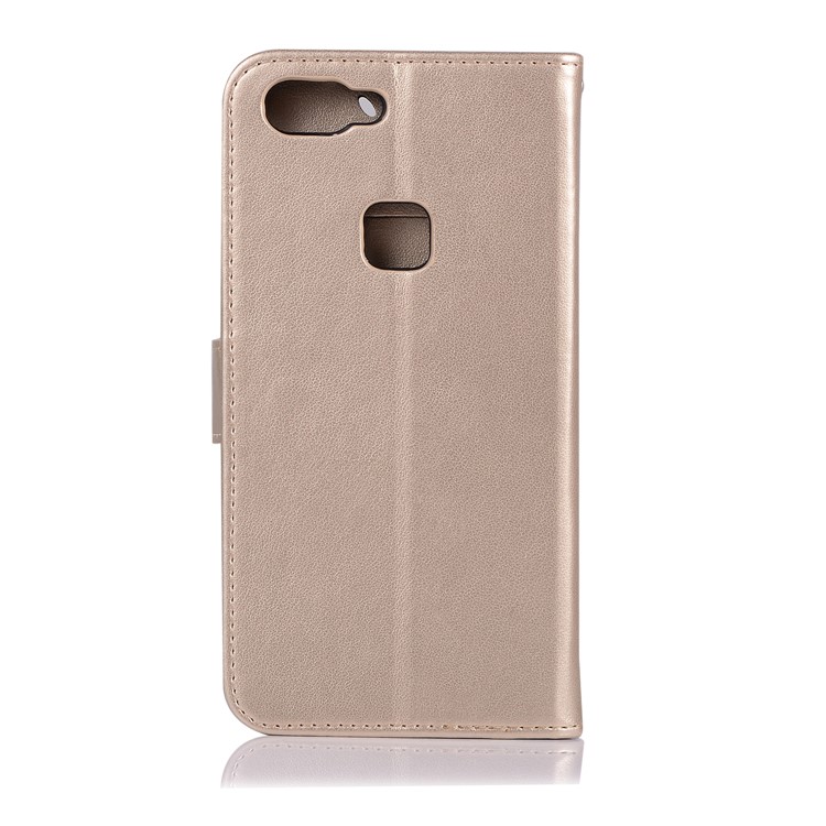 Imprint Owl Dream Catcher Wallet Stand Leather Casing for vivo X20 - Gold-3