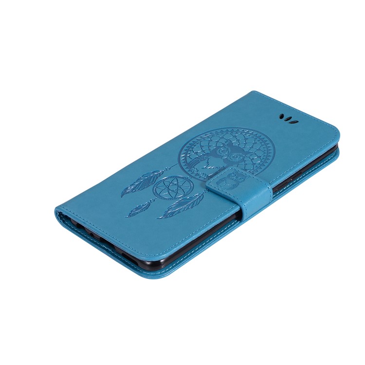 Imprint Owl Dream Catcher Wallet Stand Leather Cell Phone Case for vivo X20 - Blue-7