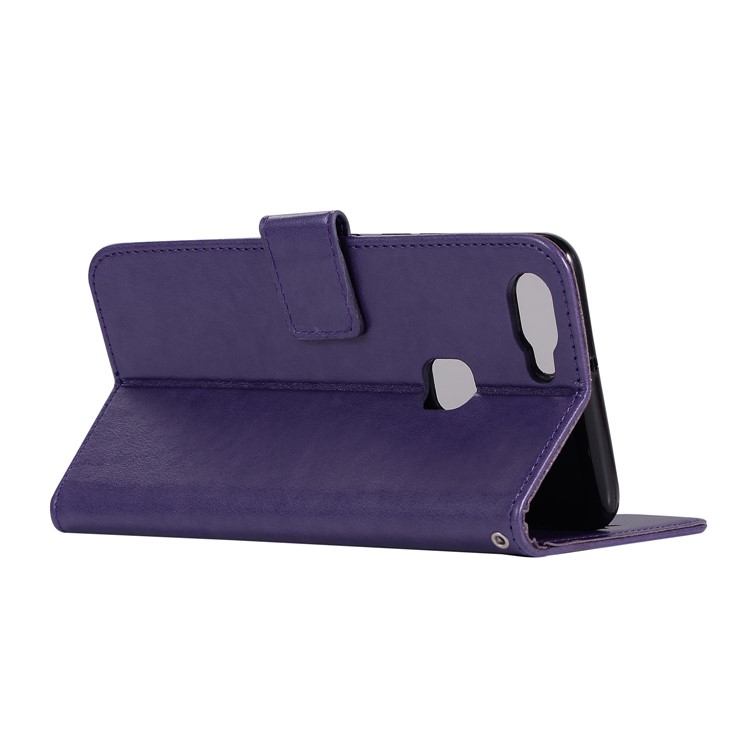 Imprint Owl Dream Catcher Wallet Stand Leather Mobile Phone Shell for vivo X20 - Purple-5