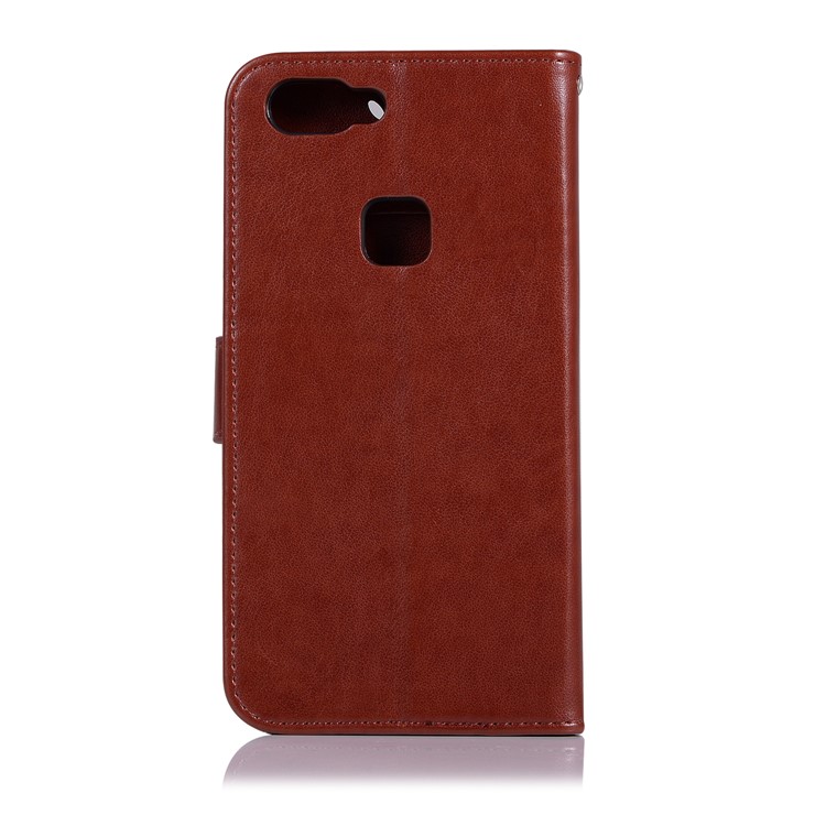 Imprint Owl Dream Catcher Wallet Stand Leather Cell Phone Shell for vivo X20 - Brown-3