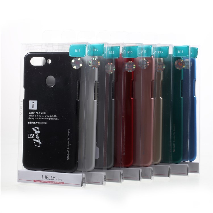 MERCURY GOOSPERY i JELLY Metallic TPU Flexible Mobile Phone Case for Oppo R15 - Red-4