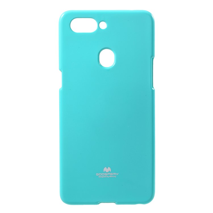 MERCURY GOOSPERY Jelly Glitter Powder TPU Phone Protection Casing for Oppo R15 - Cyan-1