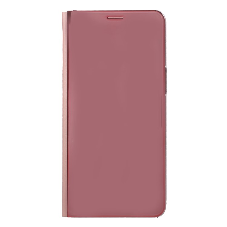 View Window Plated Mirror Surface Leather Casing with Stand for OPPO F7 - Rose Gold-3