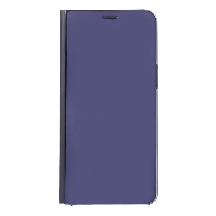 View Window Plated Mirror Surface Leather Cover Shell with Stand for OPPO F7 - Light Purple-1