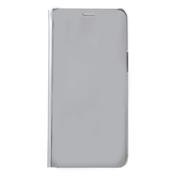 View Window Plated Mirror Surface Leather Flip Accessory Case with Stand for OPPO F7 - Silver-1