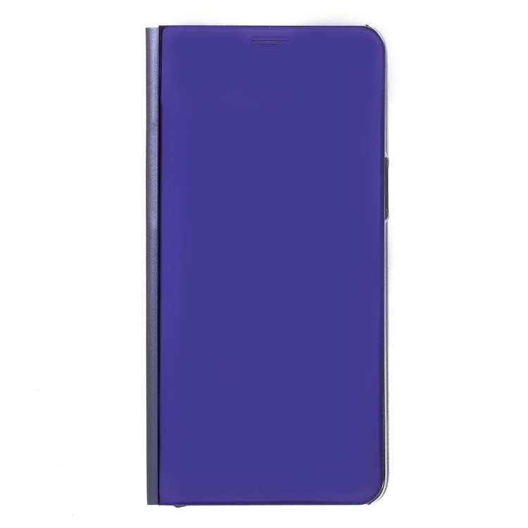 View Window Plated Mirror Surface Leather Protection Flip Case with Stand for OPPO F7 - Dark Purple-1