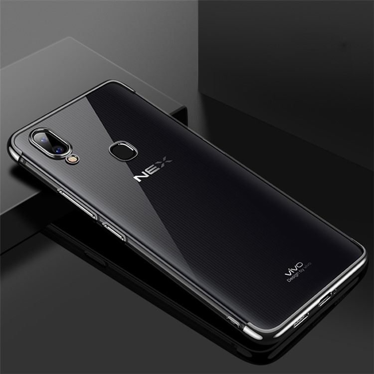CAFELE Electroplating Soft TPU Back Case for vivo NEX A - Black-1