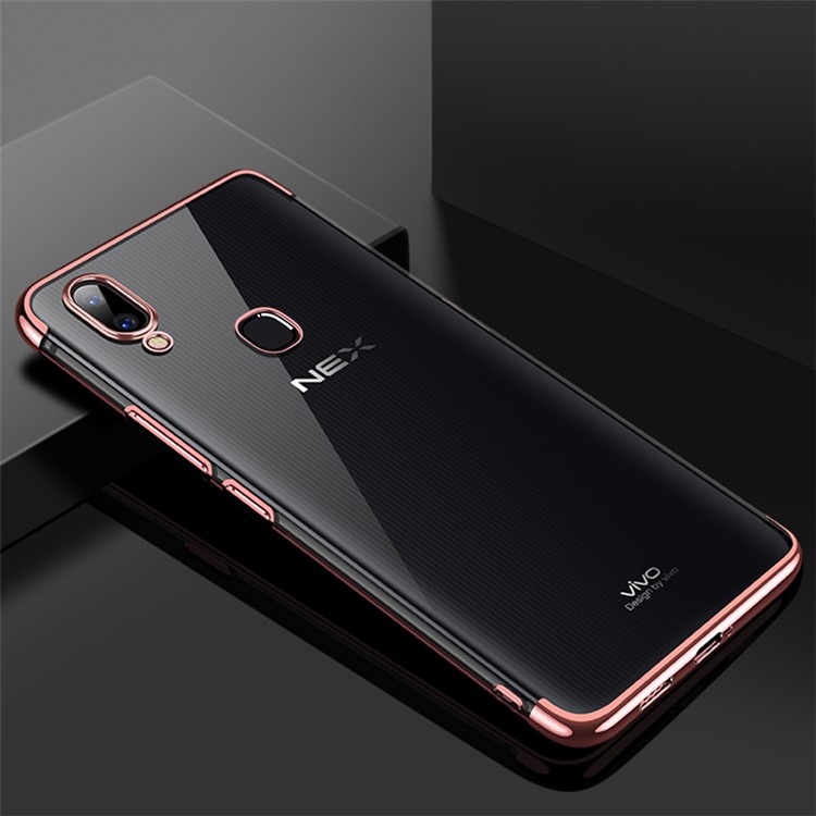 CAFELE for vivo NEX A Electroplating Soft TPU Mobile Phone Lightweight Back Case - Rose Gold-1