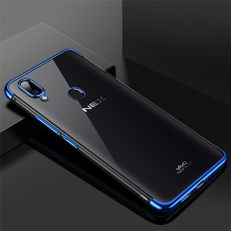 CAFELE for vivo NEX A Electroplating Soft TPU Protection Back Shell Case - Blue-1