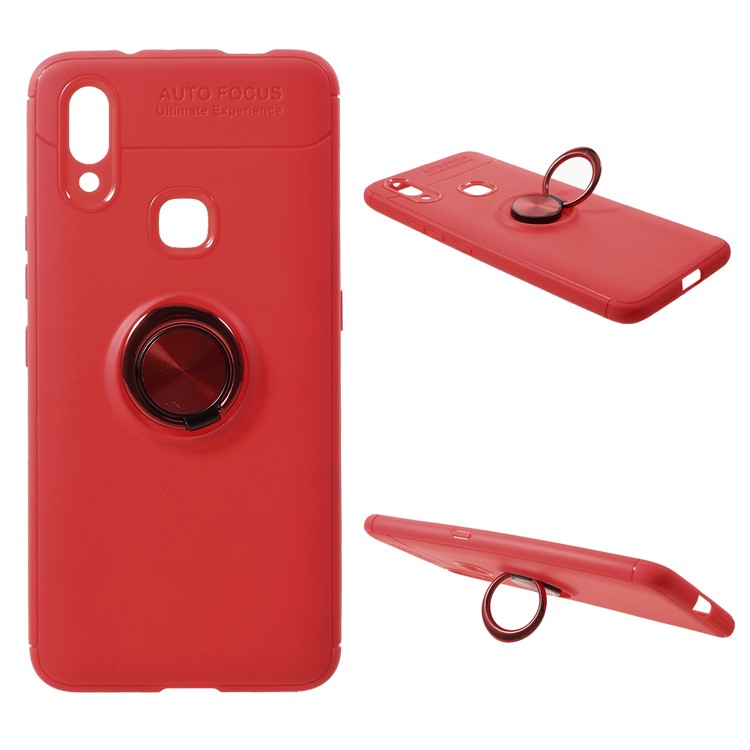 Finger Ring Kickstand TPU Mobile Case (Built-in Magnetic Metal Sheet) for vivo NEX A - Red-1
