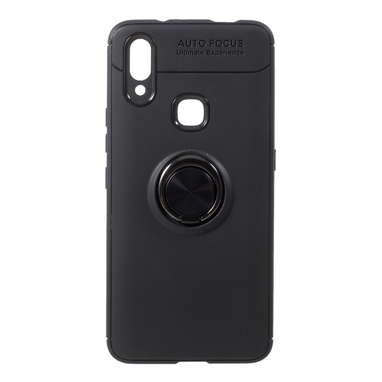 Finger Ring Kickstand TPU Mobile Cover (Built-in Magnetic Metal Sheet) for vivo NEX A - All Black-1
