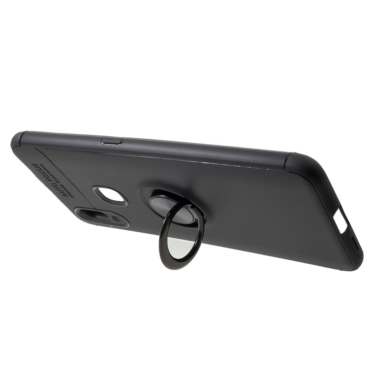 Finger Ring Kickstand TPU Mobile Cover (Built-in Magnetic Metal Sheet) for vivo NEX A - All Black-3