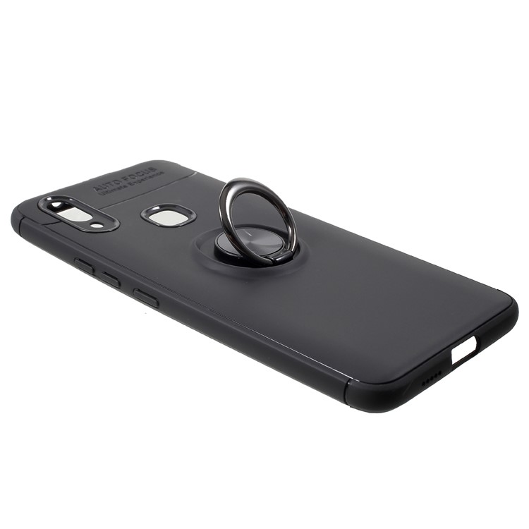 Finger Ring Kickstand TPU Mobile Cover (Built-in Magnetic Metal Sheet) for vivo NEX A - All Black-4