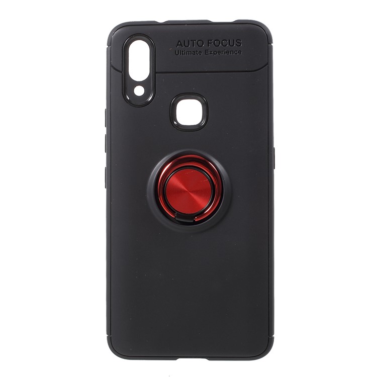 Finger Ring Kickstand TPU Mobile Shell (Built-in Magnetic Metal Sheet) for vivo NEX A - Black / Red-1