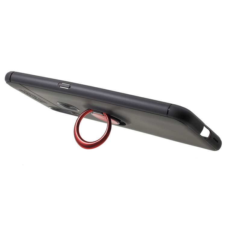 Finger Ring Kickstand TPU Mobile Shell (Built-in Magnetic Metal Sheet) for vivo NEX A - Black / Red-2