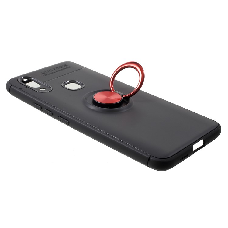 Finger Ring Kickstand TPU Mobile Shell (Built-in Magnetic Metal Sheet) for vivo NEX A - Black / Red-3