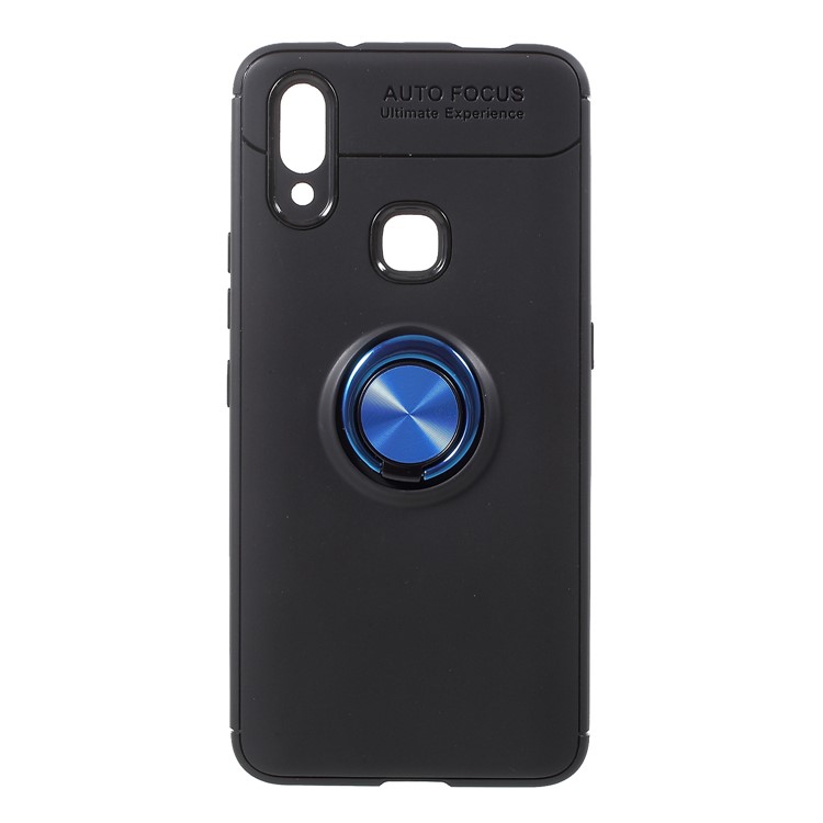 Finger Ring Kickstand TPU Mobile Phone Case (Built-in Magnetic Metal Sheet) for vivo NEX A - Black / Blue-1
