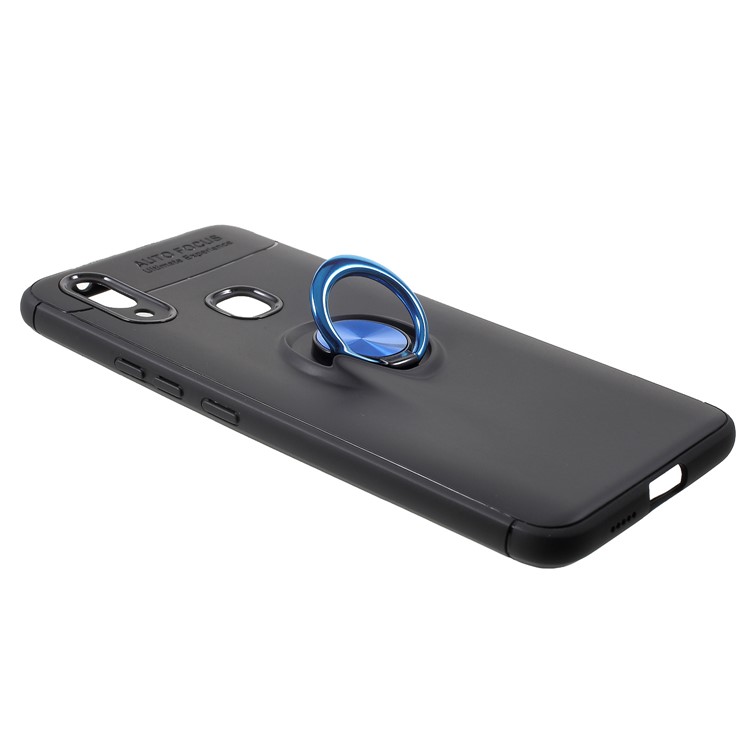 Finger Ring Kickstand TPU Mobile Phone Case (Built-in Magnetic Metal Sheet) for vivo NEX A - Black / Blue-3