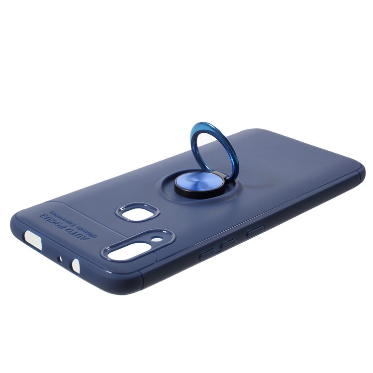 Finger Ring Kickstand TPU Cell Phone Case (Built-in Magnetic Metal Sheet) for vivo NEX A - Blue-3