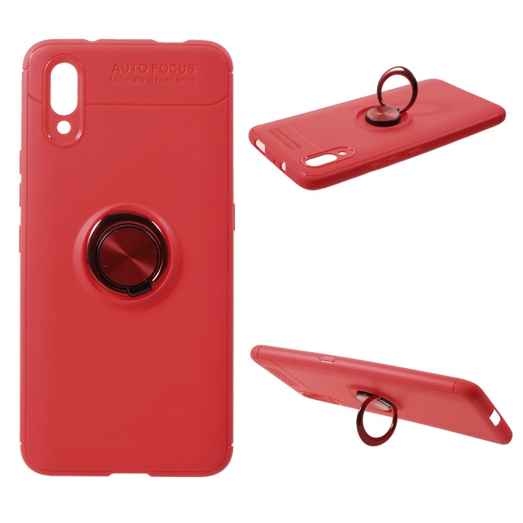 Finger Ring Kickstand TPU Phone Shell for vivo NEX S (Built-in Magnetic Metal Sheet) - Red-1