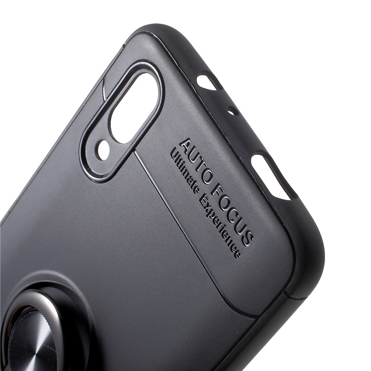 Finger Ring Kickstand TPU Mobile Back Shell for vivo NEX S (Built-in Magnetic Metal Sheet) - All Black-6