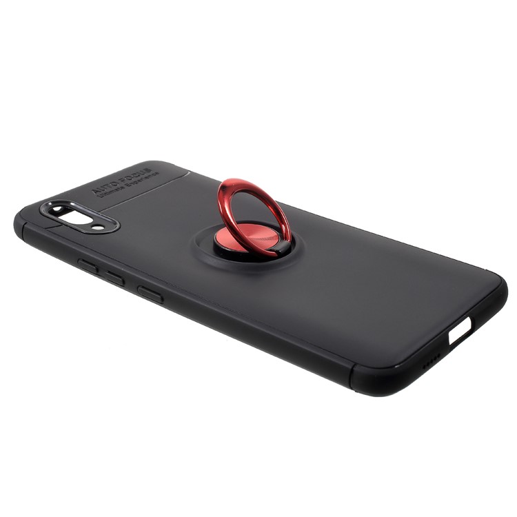 Finger Ring Kickstand TPU Phone Protection Casing for vivo NEX S (Built-in Magnetic Metal Sheet) - Black / Red-3