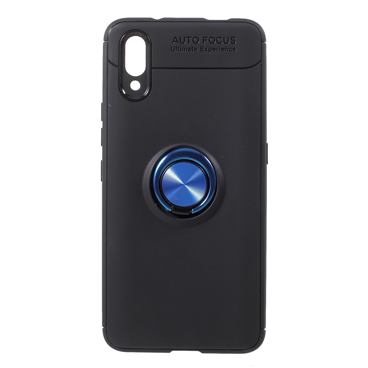 Finger Ring Kickstand TPU Cell Phone Case for vivo NEX S (Built-in Magnetic Metal Sheet) - Black / Blue-1