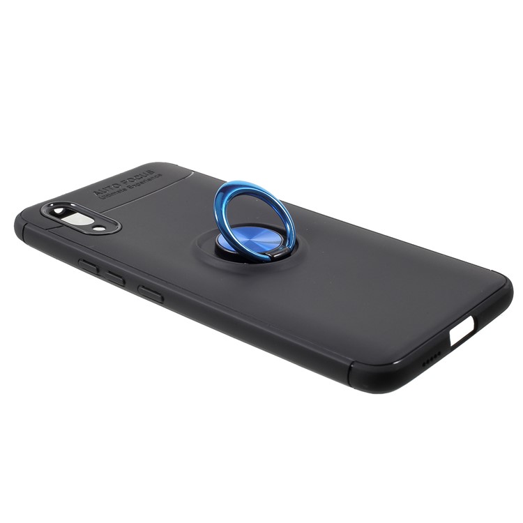 Finger Ring Kickstand TPU Cell Phone Case for vivo NEX S (Built-in Magnetic Metal Sheet) - Black / Blue-3