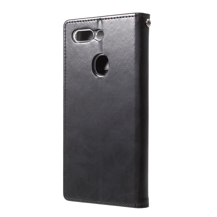 MERCURY GOOSPERY Blue Moon Stand Leather Wallet Case for Oppo R15 Pro - Black-3