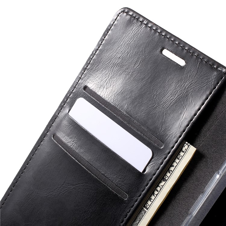 MERCURY GOOSPERY Blue Moon Stand Leather Wallet Case for Oppo R15 Pro - Black-6