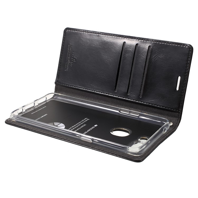 MERCURY GOOSPERY Blue Moon Stand Leather Wallet Case for Oppo R15 Pro - Black-7