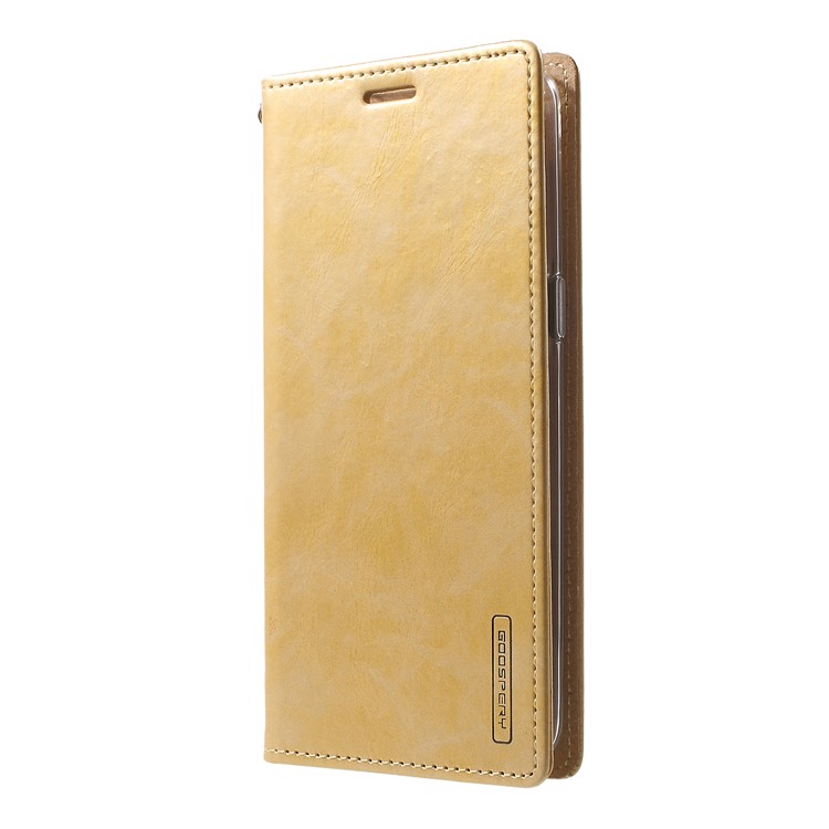 MERCURY GOOSPERY Blue Moon Stand Leather Wallet Casing for Oppo R15 Dream Mirror Edition - Gold-2