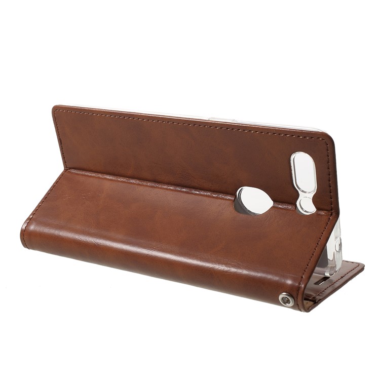MERCURY GOOSPERY Blue Moon Stand Leather Wallet Mobile Phone Case for Oppo R15 Pro - Coffee-4