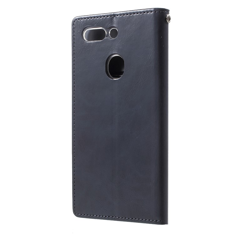 MERCURY GOOSPERY Blue Moon Stand Leather Wallet Cell Phone Case for Oppo R15 Pro - Dark Blue-3