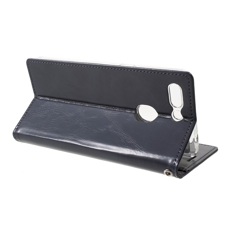 MERCURY GOOSPERY Blue Moon Stand Leather Wallet Cell Phone Case for Oppo R15 Pro - Dark Blue-4