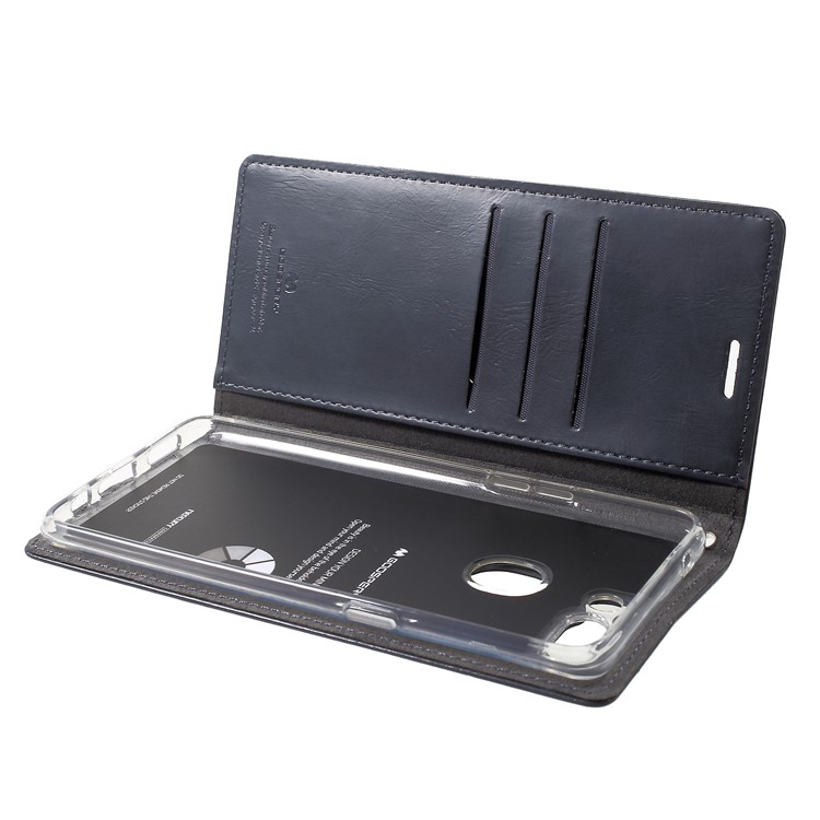 MERCURY GOOSPERY Blue Moon Stand Leather Wallet Cell Phone Case for Oppo R15 Pro - Dark Blue-5