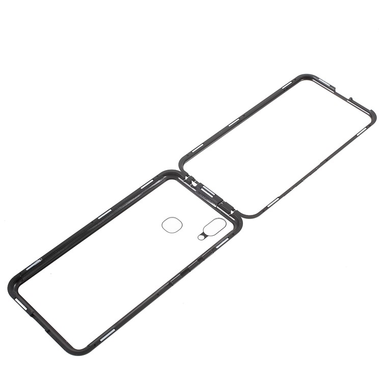 Detachable Magnetic Metal Frame + Tempered Glass Back Protection Phone Case for vivo X21 - Black / Transparent-5