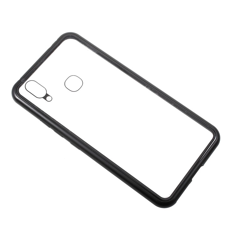 Detachable Magnetic Metal Frame + Tempered Glass Back Protection Phone Case for vivo X21 - Black / Transparent-6