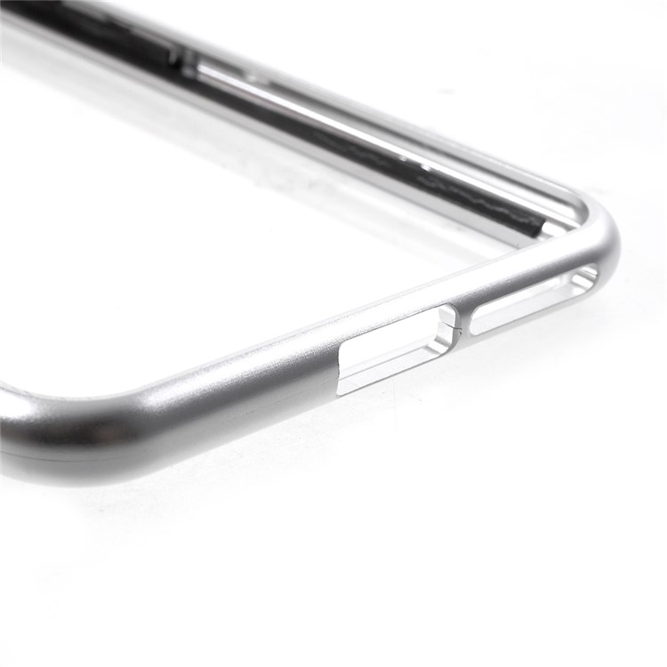 Detachable Magnetic Metal Frame + Tempered Glass Back Cell Phone Cover Case for vivo X21 - Silver / Transparent-15
