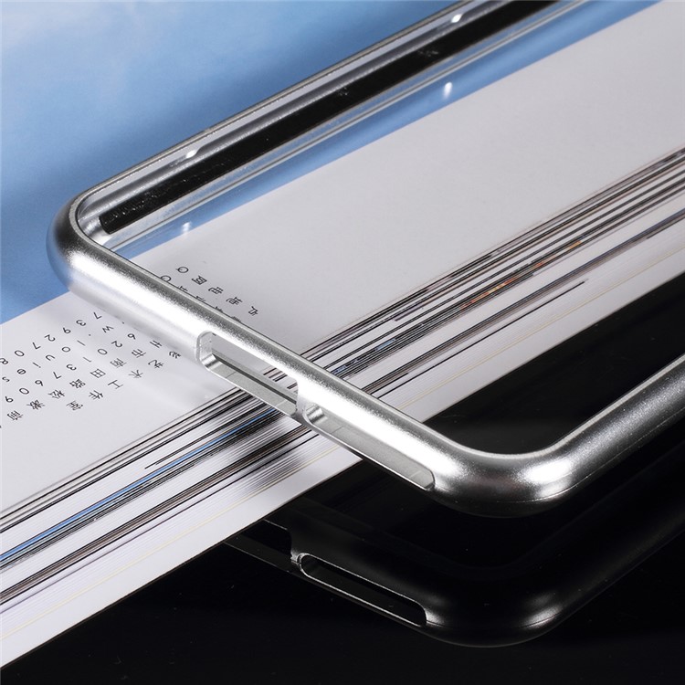 Detachable Magnetic Metal Frame + Tempered Glass Back Cell Phone Cover Case for vivo X21 - Silver / Transparent-6