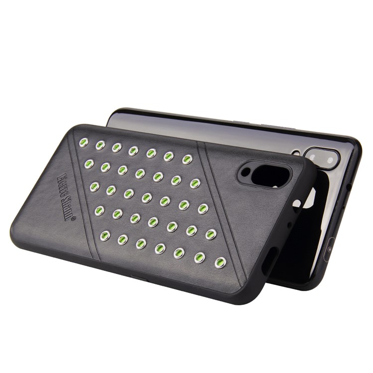 FIERRE SHANN Crazy Horse Texture Rivet PU Leather Coated TPU Case for vivo NEX S - Black-2