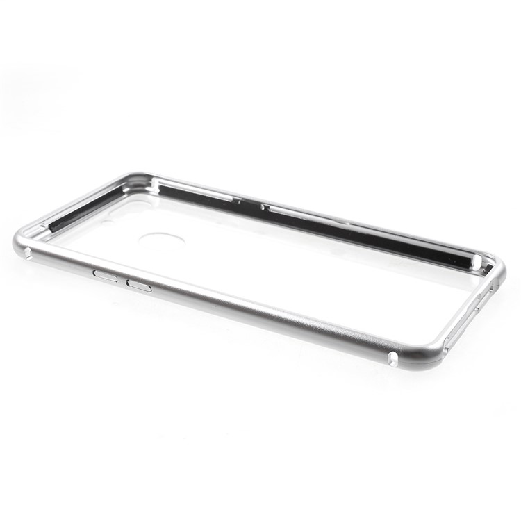 Detachable Magnetic Metal Frame + Tempered Glass Back Mobile Phone Shell for Oppo R15 - Silver / Transparent-10