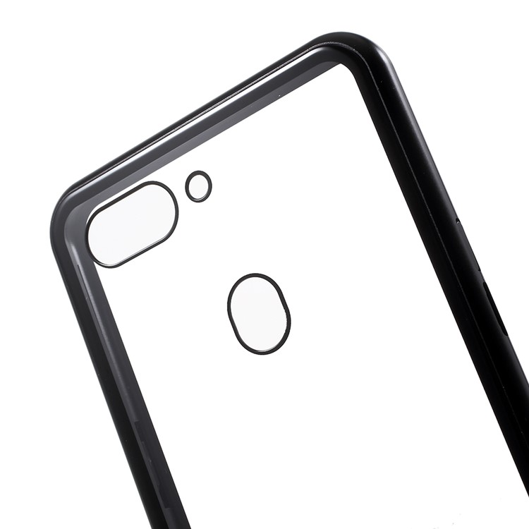 Detachable Magnetic Metal Frame + Tempered Glass Back Cell Phone Case for Oppo R15 Dream Mirror Edition - Black-13