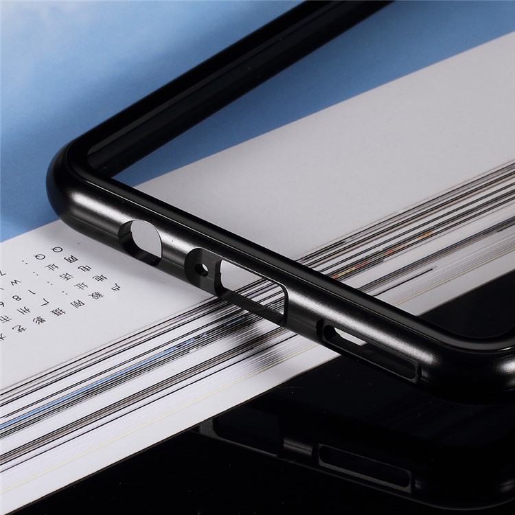 Detachable Magnetic Metal Frame + Tempered Glass Back Cell Phone Case for Oppo R15 Dream Mirror Edition - Black-4