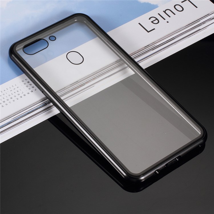 Detachable Magnetic Metal Frame + Tempered Glass Back Cell Phone Case for Oppo R15 Dream Mirror Edition - Black-6