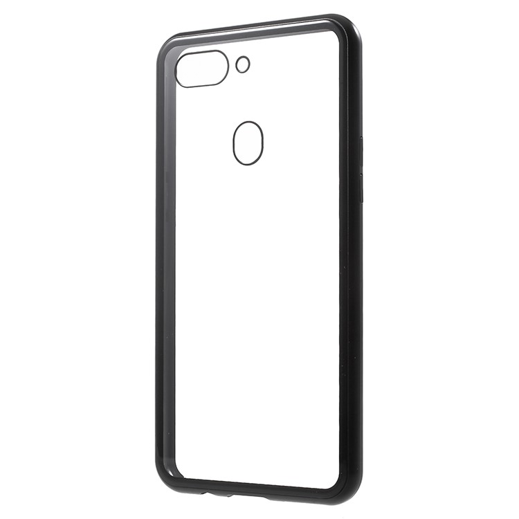 Detachable Magnetic Metal Frame + Tempered Glass Back Cell Phone Case for Oppo R15 Dream Mirror Edition - Black-8