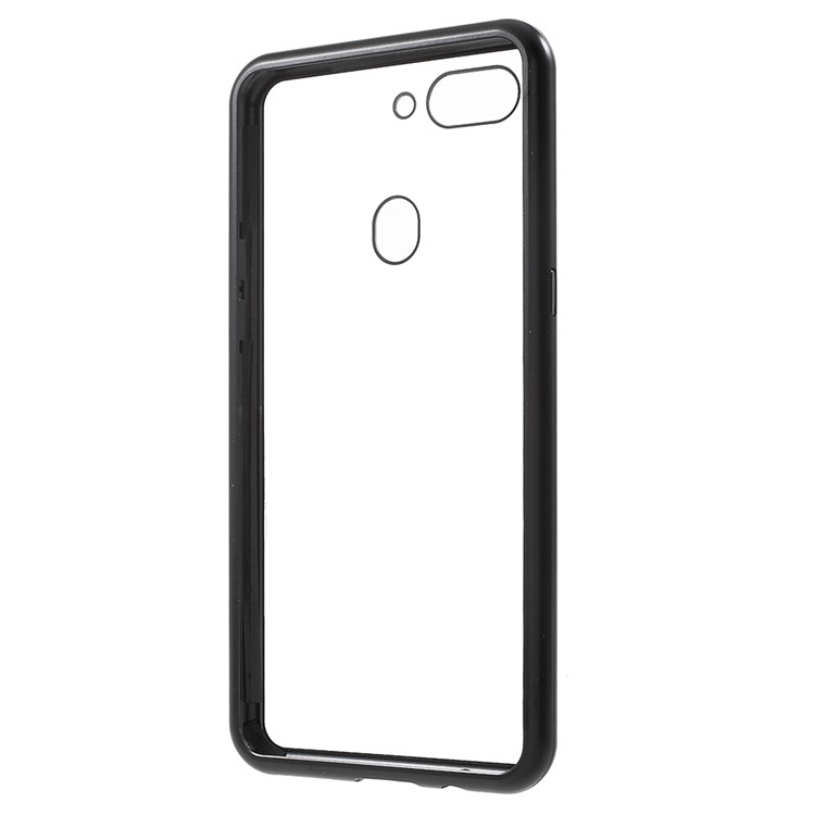 Detachable Magnetic Metal Frame + Tempered Glass Back Cell Phone Case for Oppo R15 Dream Mirror Edition - Black-9