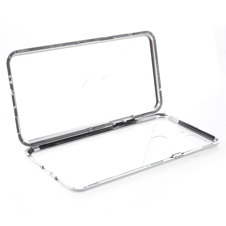 Detachable Magnetic Metal Frame + Tempered Glass Back Mobile Phone Cover for Oppo R15 Dream Mirror Edition - Silver-11